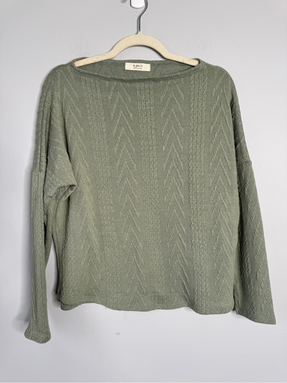 Olive Green Textured Crewneck Sweater - Relaxed Everyday Knit
